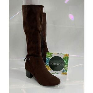 Charter Club Women's Jaccque Tall Stretch Boots - Chocolate 5.5M